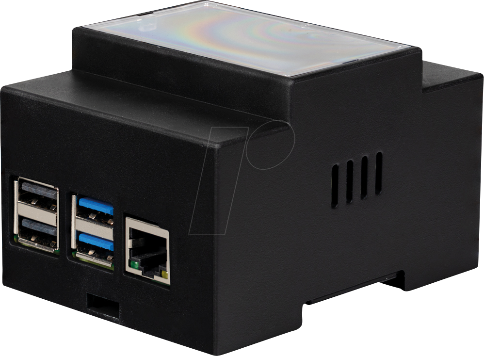 RPI CASE DIN5 - Gehäuse für Raspberry Pi 4, Hutschiene, ''Black Edition''