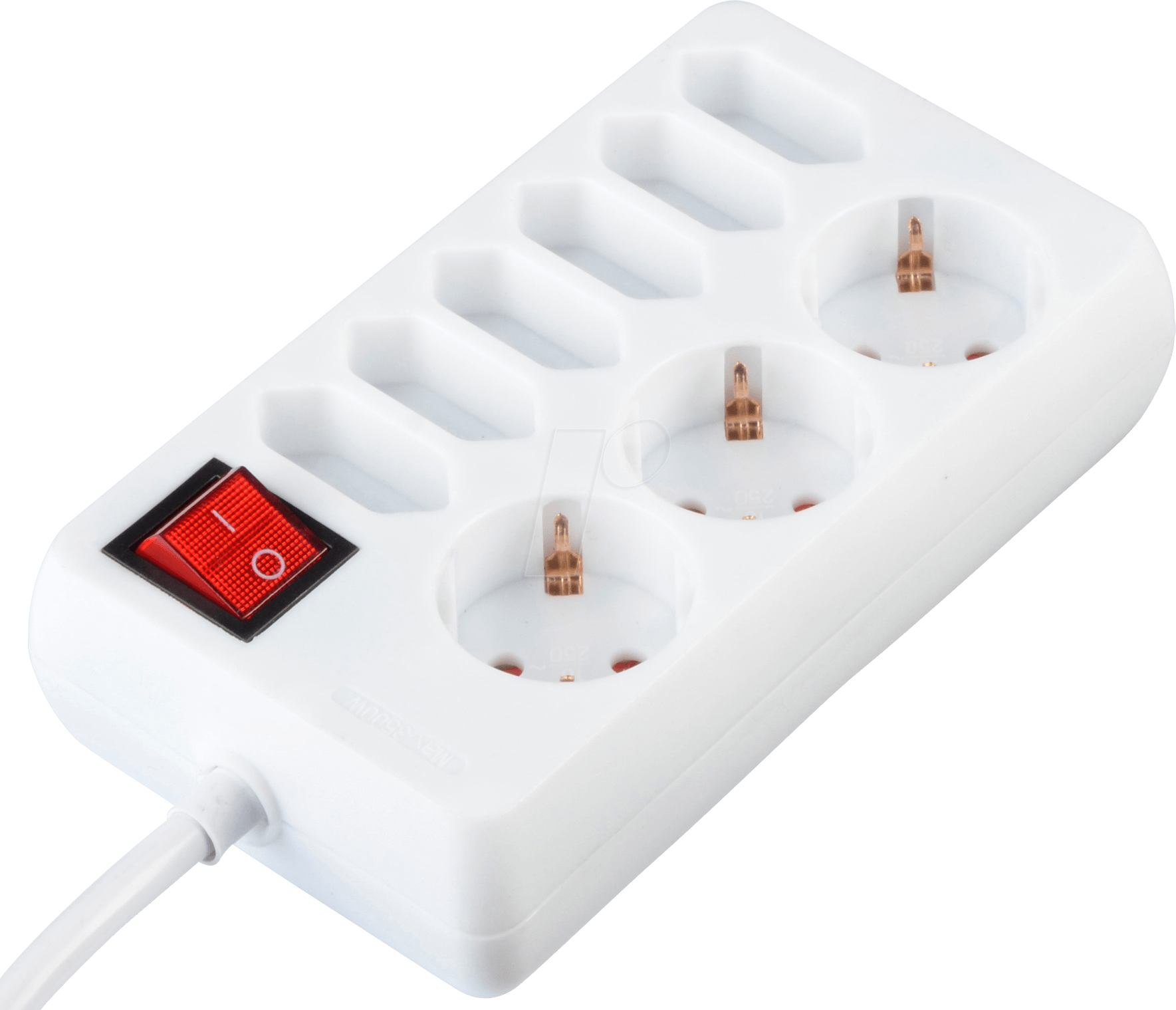 9-FACH DOSE WS+S - Steckdosenleiste, 3+6-fach, 1,5m, mit Schalter, weiß