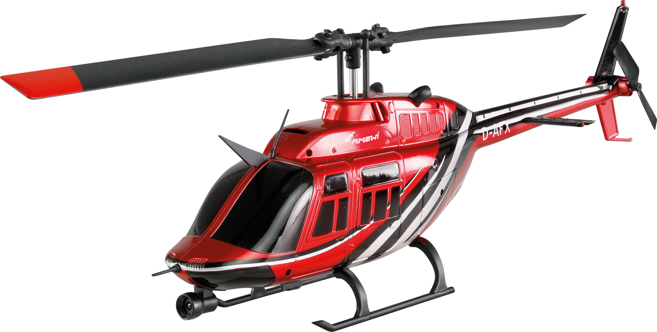 AMEWI 25342 - RC Helikopter, Bell 206 Jet Ranger, 2,4 GHz, 6-Kanal, 6G, RTF