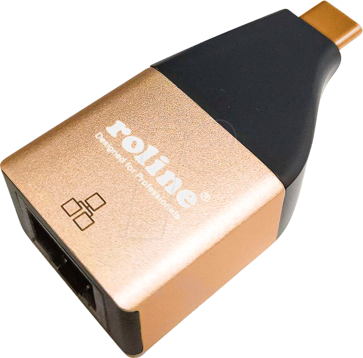 Thumbnail - ROLINE 12021111 - Netzwerkkarte, USB-C, Gigabit Ethernet, 1x RJ45