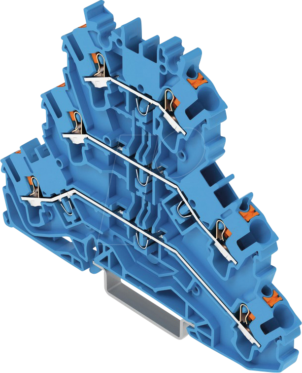 WAGO 2202-3204 - Dreistock-Durchgangsklemme, Ø 0,25 - 2,5 mm, N/N/N