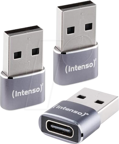 INTENSO 7600013 - Adapter USB C480A A Stecker > C Buchse, 3er Set