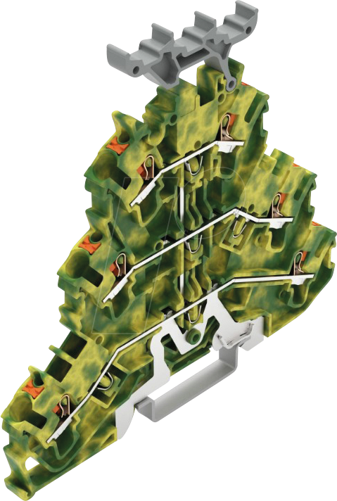 Thumbnail - WAGO 2202-3237 - Dreistock-Durchgangsklemme, Ø 0,25 - 2,5 mm, PE