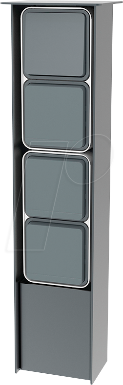 JEHOKA 40499435 - Edelstahl-Säule B 4.4, 1 Schalter, 3 Steckdosen