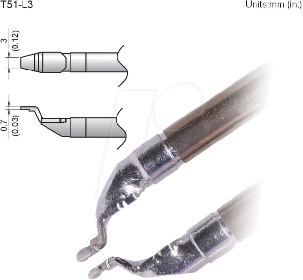 HAK T51-L3 - Aktiv-Lötspitze T51-L3, 3,0 mm, chip, 2 Stück