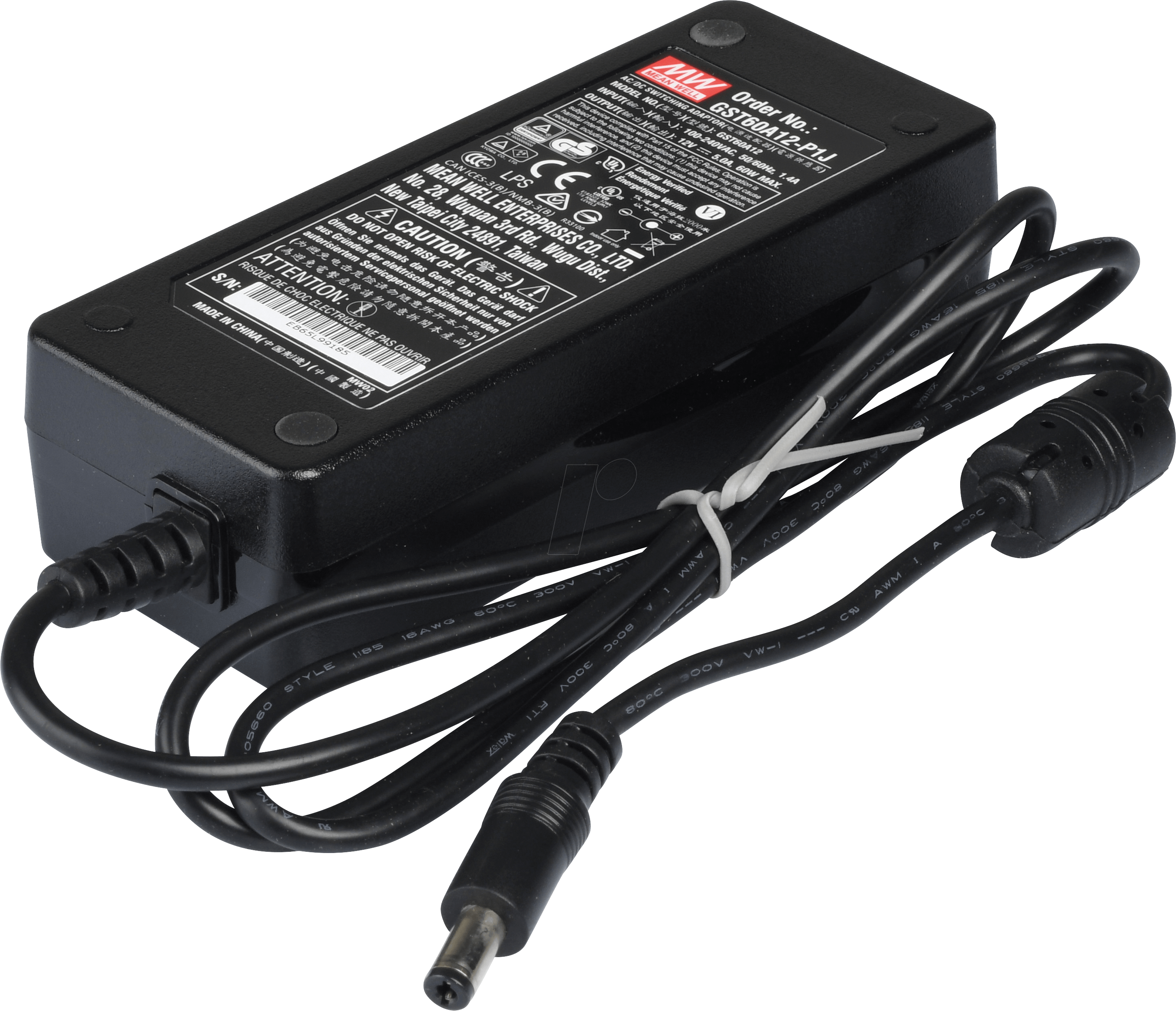 MW GST60A12 - Tischnetzteil, 60 W, 12 V, 5 A