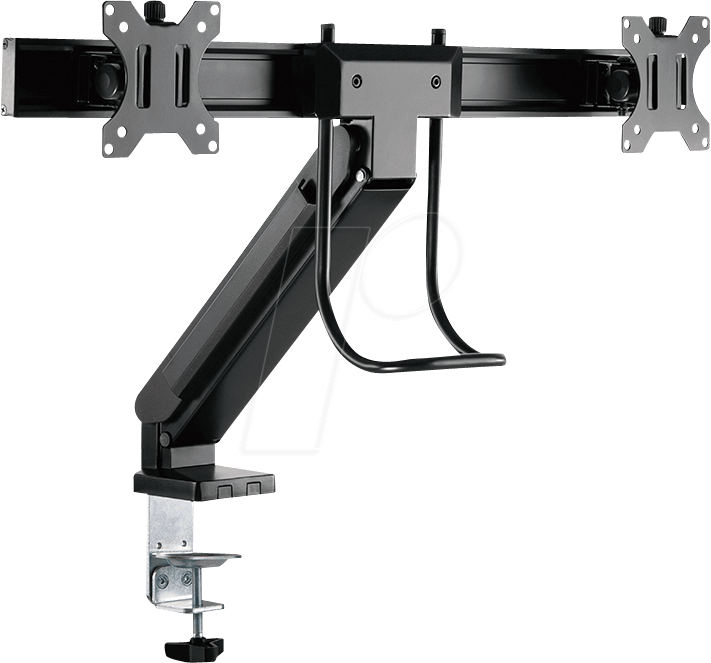 Thumbnail - LOGILINK BP0102 - Monitor Halter, 2 Display, Tischmontage bis 69 cm (27'') mit Han