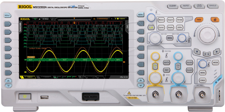 RIGOL MSO2302A - Mixed-Signal-Oszilloskop, 300 MHz, 2 + 16 Kanäle