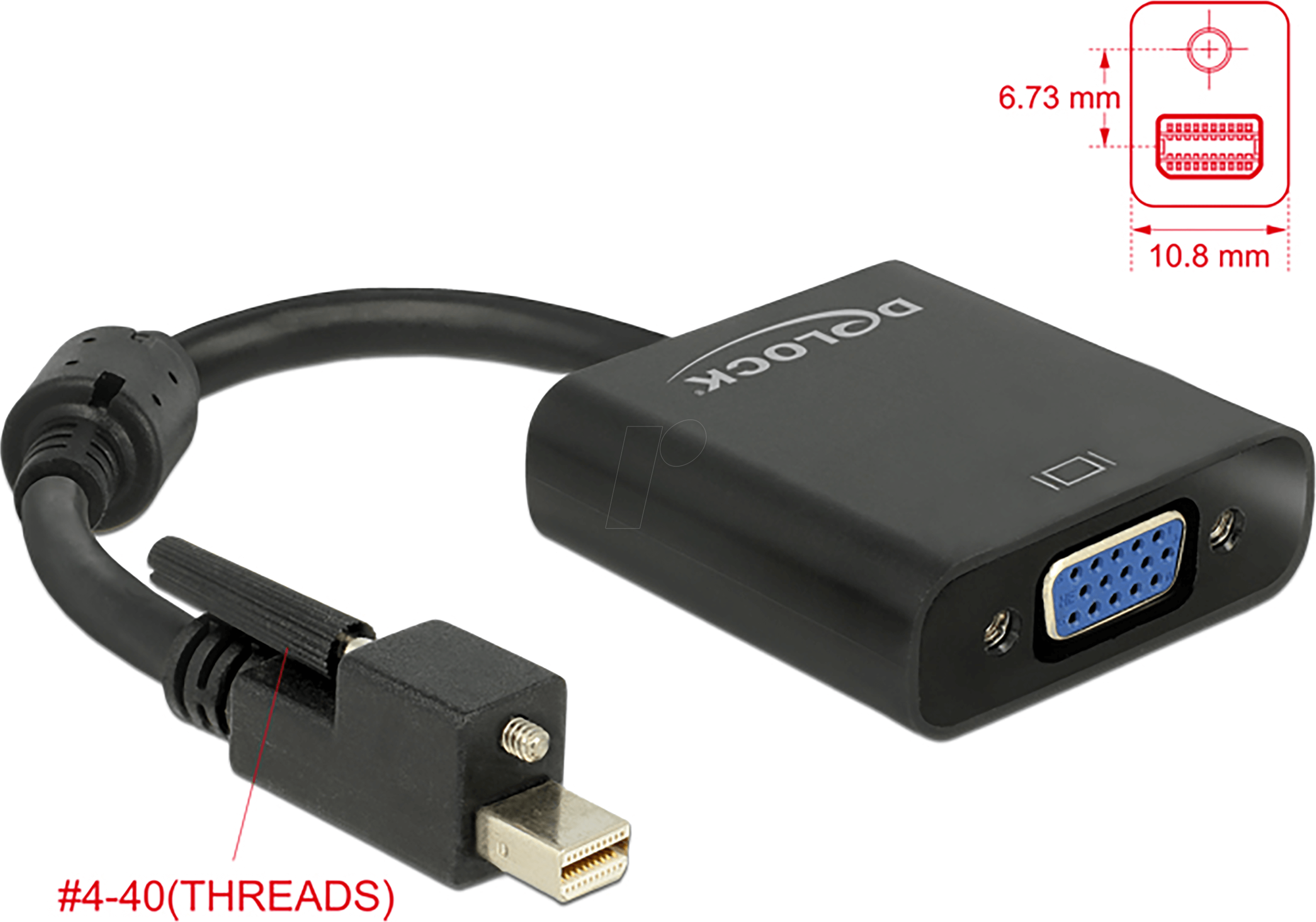 DELOCK 62641 - DisplayPort Adapter, Mini DP Stecker auf VGA Buchse