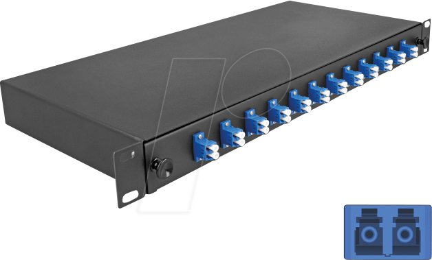 DELOCK 67003 - 19'' LWL Spleißbox, 12x LC Duplex OS2, 1HE
