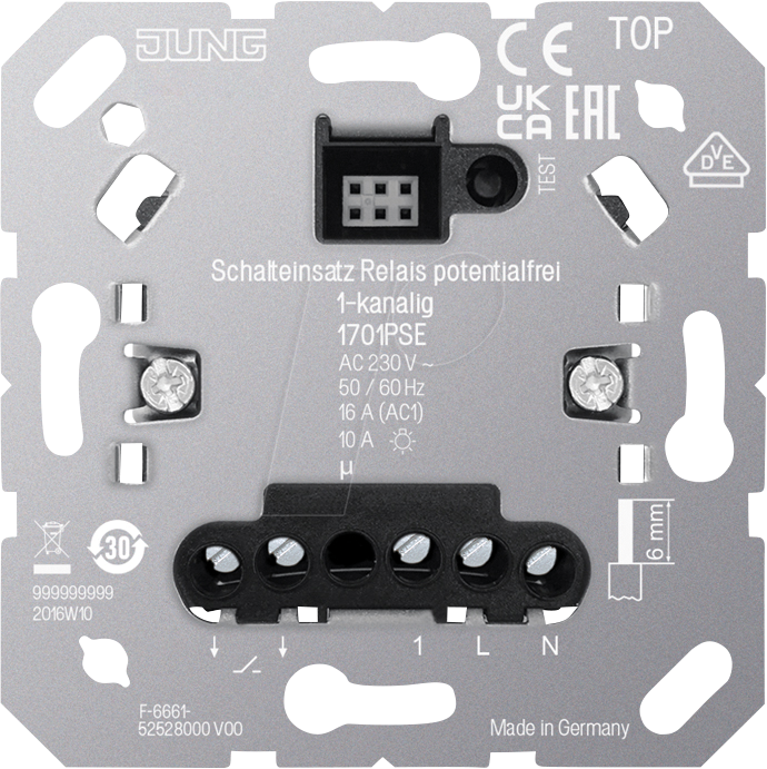 JG 1701PSE - Schalteinsatz Relais, 1-Kanal, potentialfrei