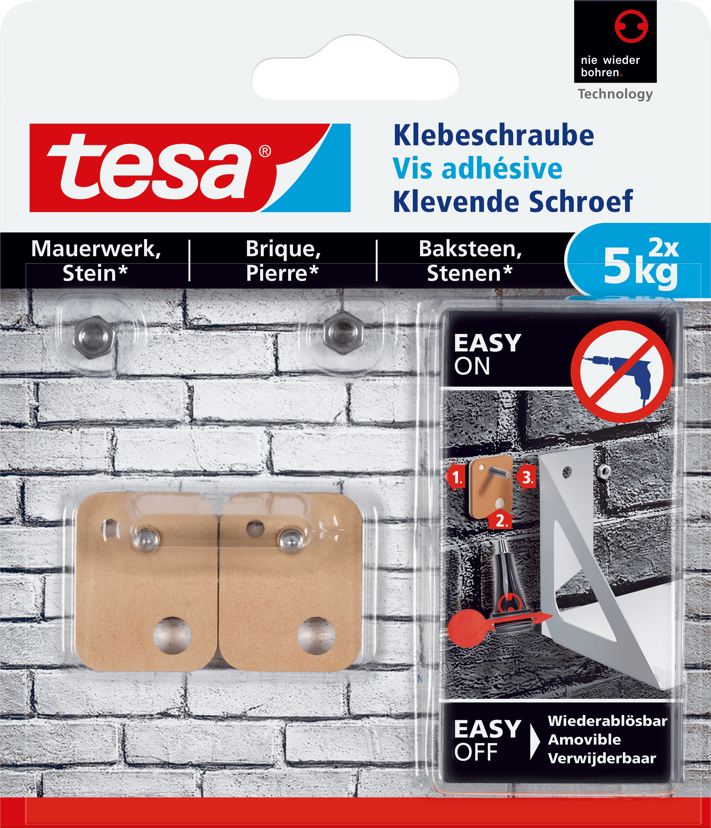 TESA 77905 - tesa® Klebeschraube viereckig