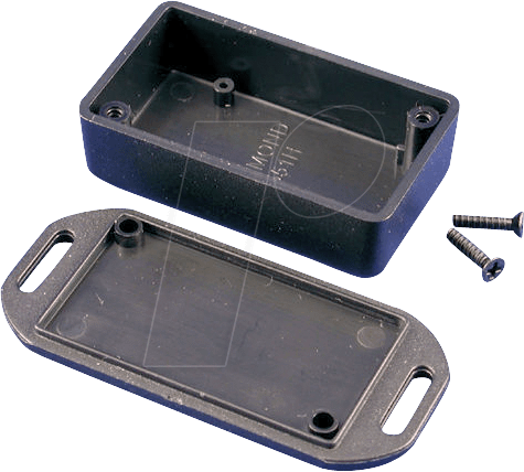 1551HFLBK - Mini-ABS-Gehäuse, 60 x 35 x 20 mm, IP 54, mit Flansch