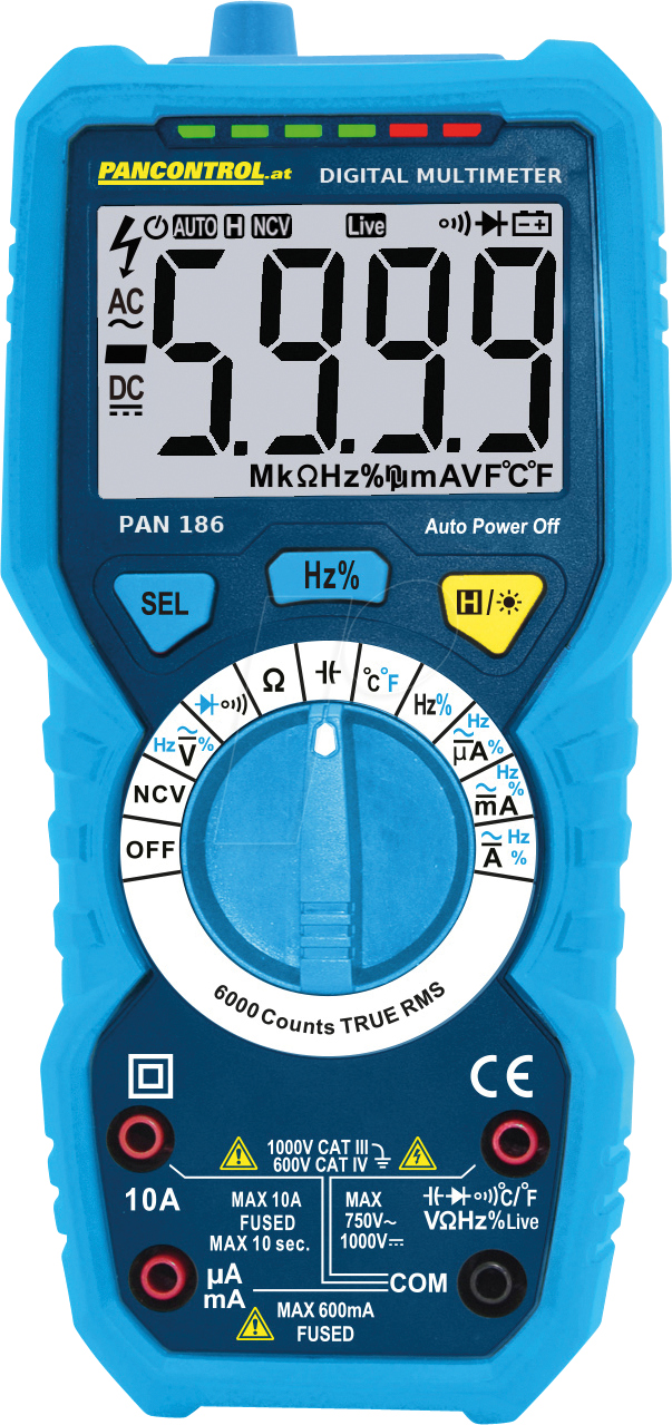 PAN 186 - Multimeter, digital, 1000 V, TRMS