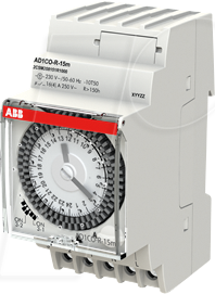 ABB AD1CO-R-15M - Analoge Zeitschaltuhr Tagesprogramm 15-min-Takt, 1 Wechsler