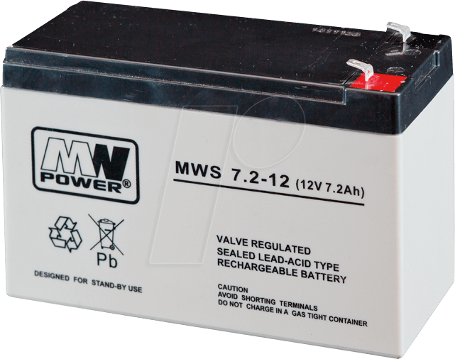MWS 7,2-12 - Blei-Vlies-Akku, 12 V, 7,2 Ah