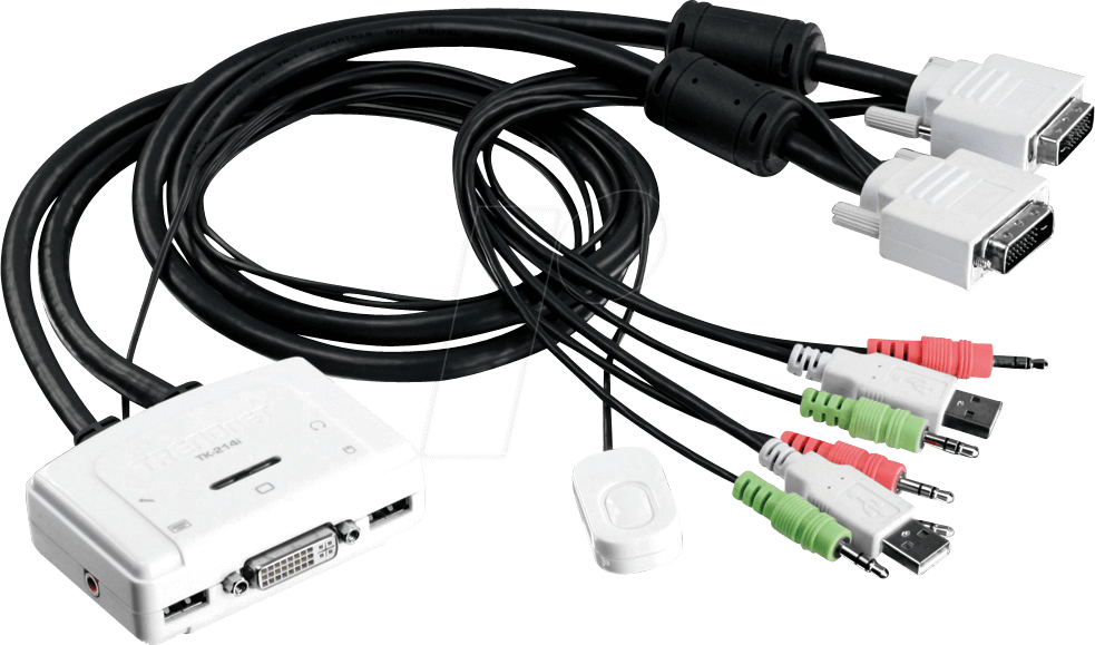 TRN TK-214I - DVI-USB-KVM-Umschalter mit Audiofunktion