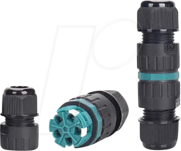 HEIT 501338 - Kabelverbinder, Click&Connect, 5-polig, IP68, schwarz/grün