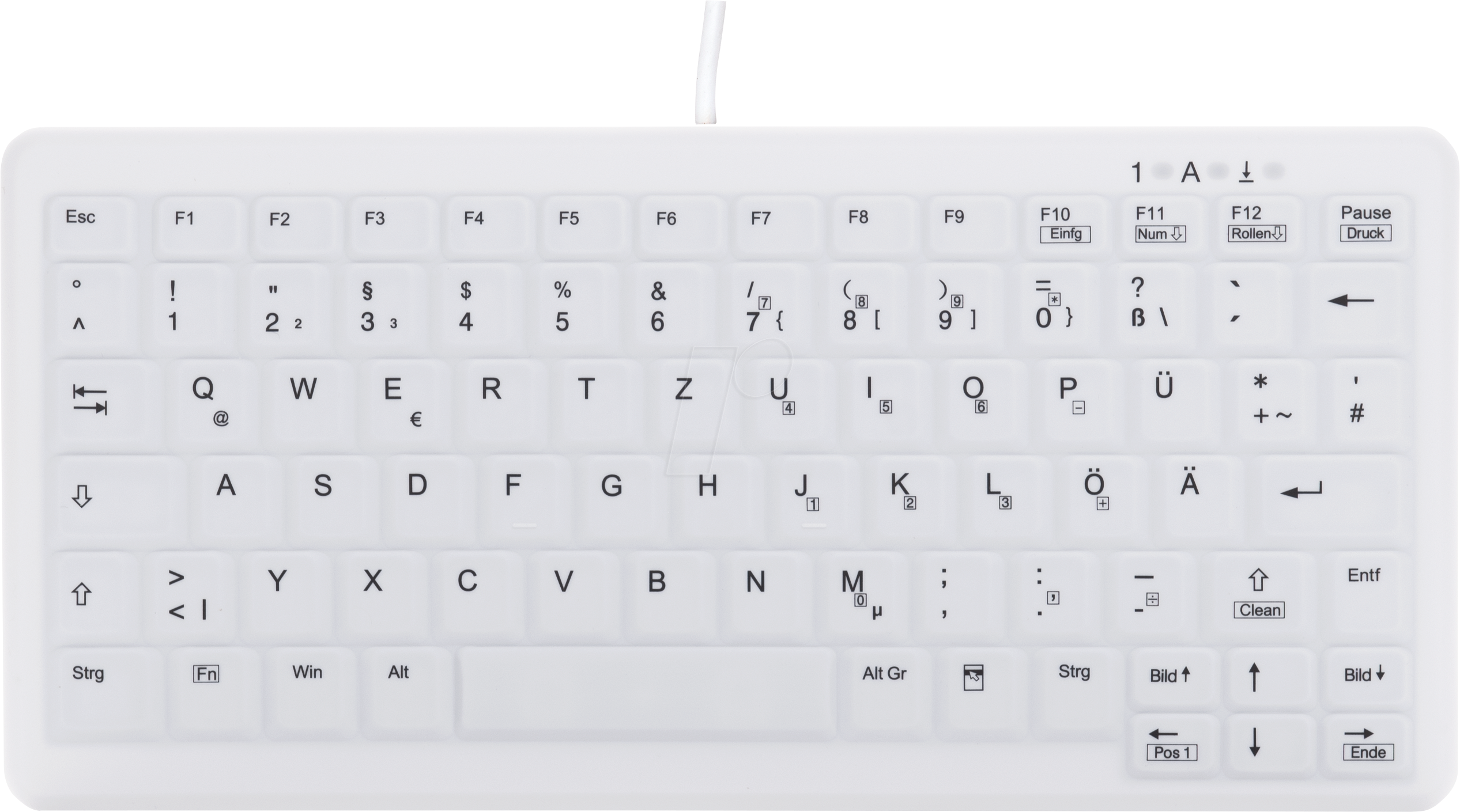 AK-C4110FU1WGE - Tastatur, USB, desinfizierbar, kompakt, weiß, DE