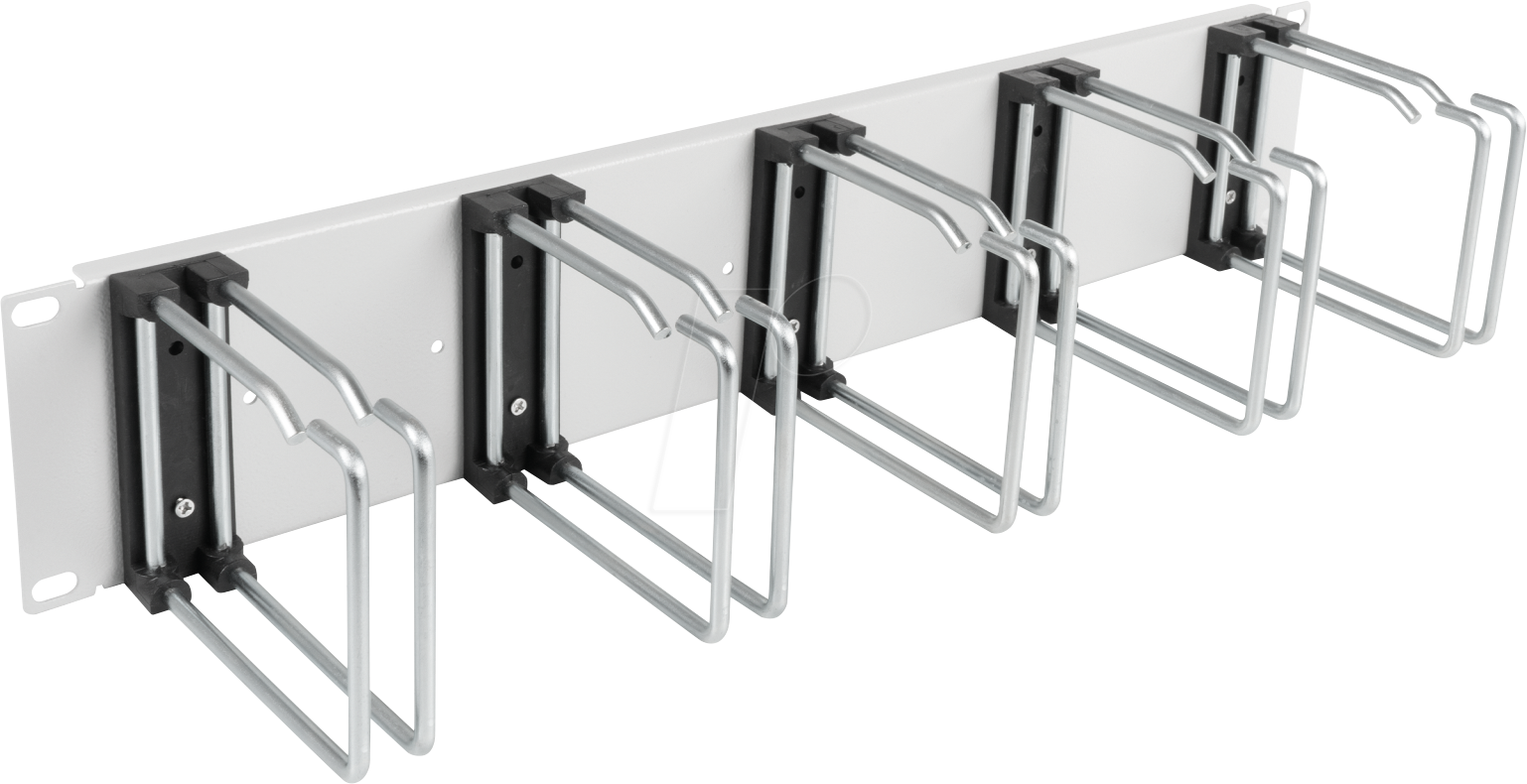 EFB 699983TS2 - 19'' 2HE Kabelführungspanel, 5x Doppelbügel, 110 mm, schwarz