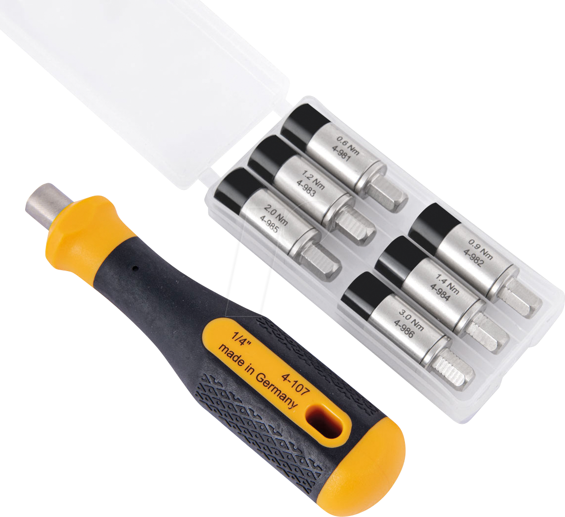 BERN 4 980 G - Drehmoment-Adapter-Satz, 7-teilig, 0,6 - 3,0 Nm, 1/4''