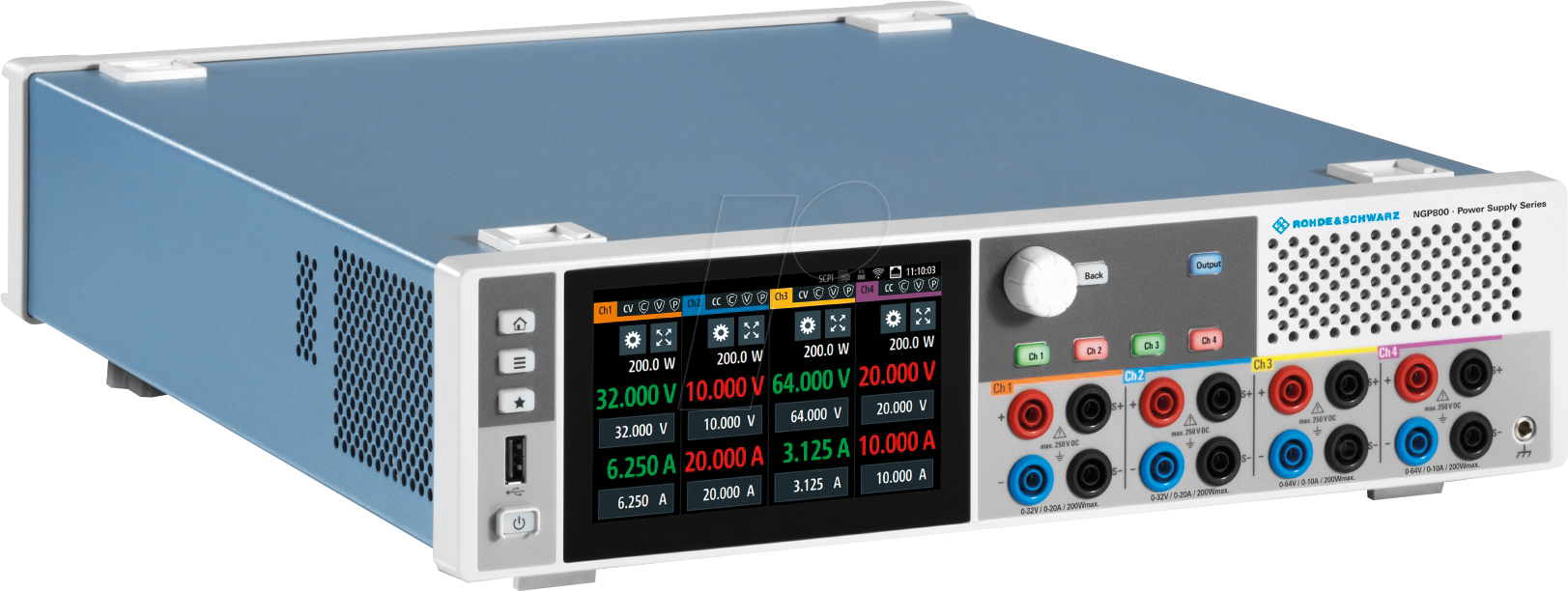 NGP 814 - Labornetzgerät NGP814, 32 V / 20 A, 64 V / 10 A, 4 Kanäle