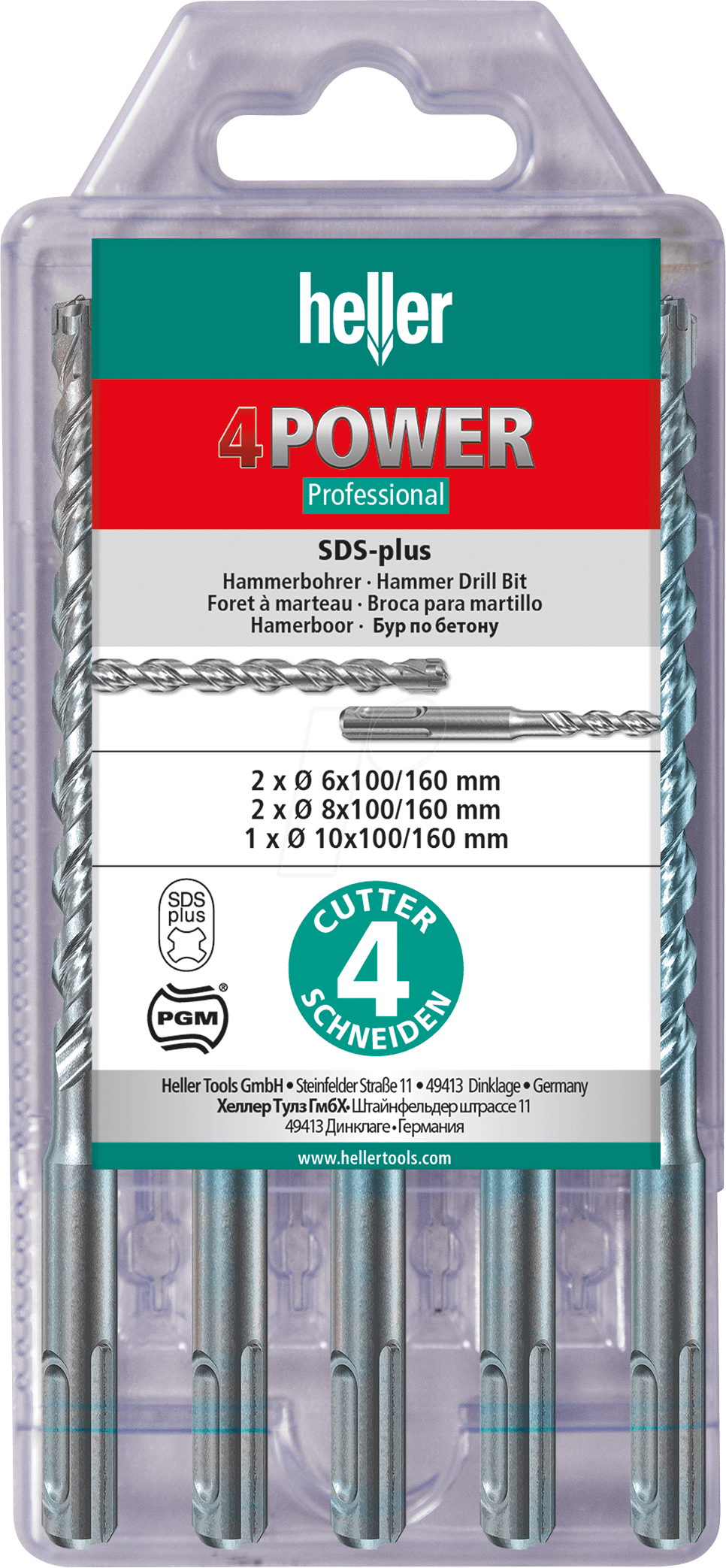 BOHR 4P SET 6 - Hammerbohrersatz, SDS-Plus, 4Power, 6 - 10 mm, 5 -teilig