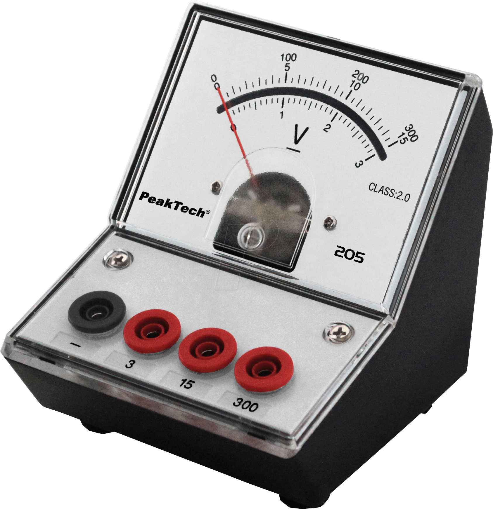PEAKTECH 205-07 - Voltmeter, analog, Tischgerät, 0 - 3 V / 15 - 300 V DC