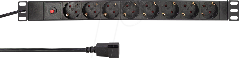 LOGILINK PDU8C03 - 19'' Steckdosenleiste 8-fach, mit Überlastschutz