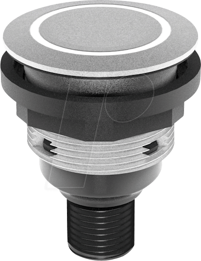 STLRRI0090C005 - Drucktaster - 1 S, Glocke, silber, LED-Ring rot