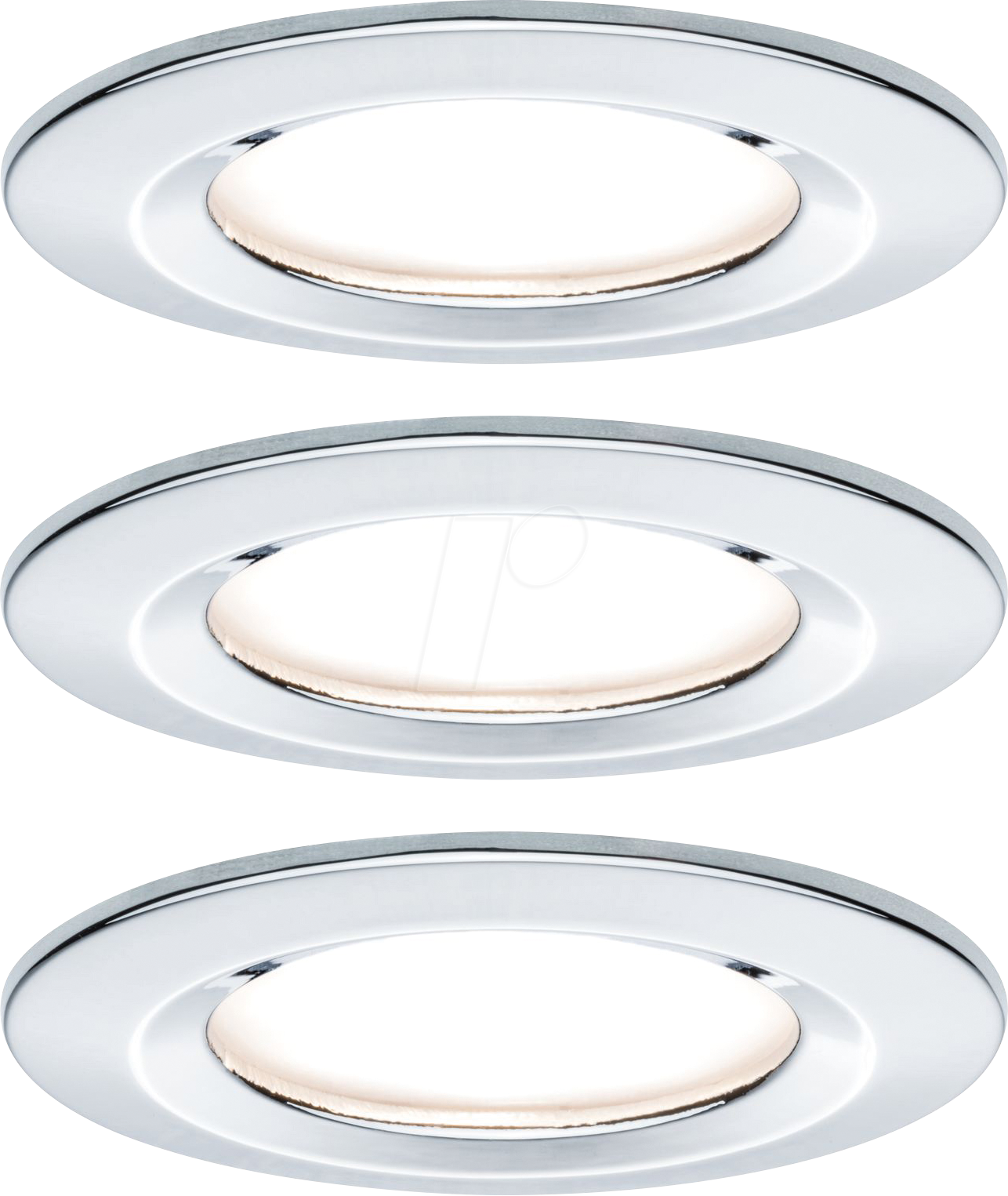 PLM 93463 - Einbauleuchte Nova Coin, 6 W, 2700 K, starr, rund, chrom, 3er Se