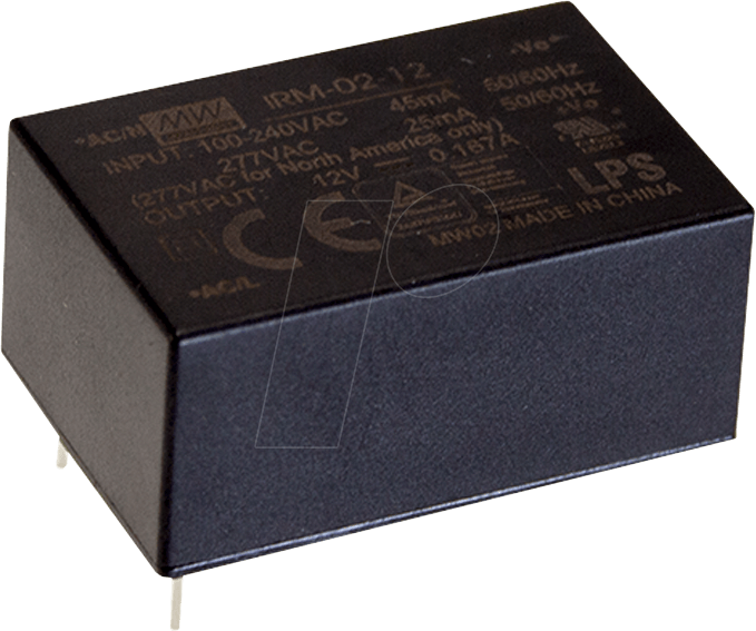 Thumbnail - MW IRM-02-12 - AC/DC-Wandler, 85 - 305 V AC, 12 V DC, Modul