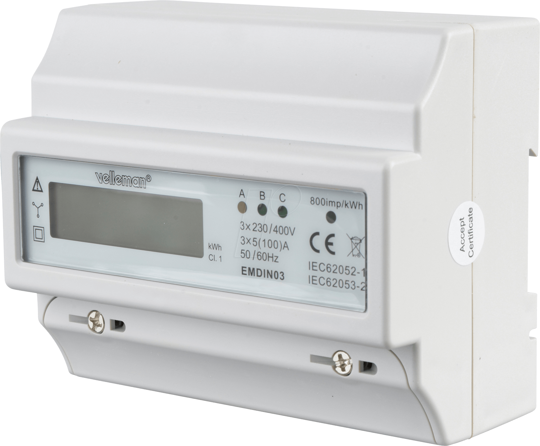 VE EMDIN03 - Energiezähler 3 Phasen, LCD Display