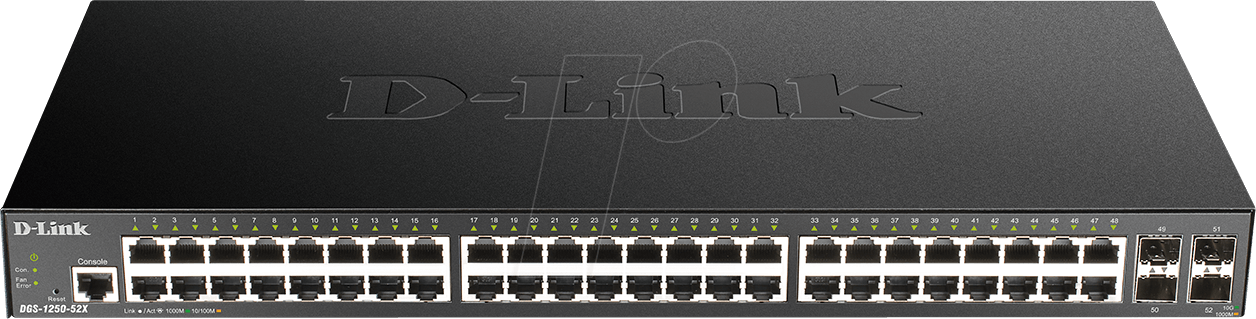 Thumbnail - D-LINK DG12552XE - Switch, 52-Port, Gigabit Ethernet, 4x SFP+