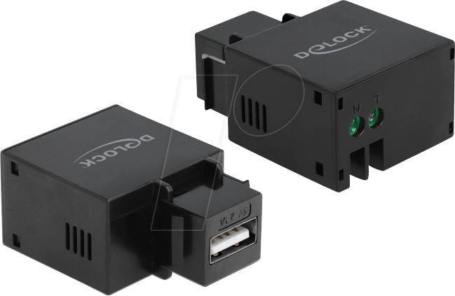 DELOCK 86506 - Keystone USB Typ-A Lademodul, 2,1 A, schwarz