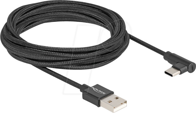 DELOCK 80033 - USB 2.0 Kabel, A Stecker/C Stecker, gewinkelt, 3,0 m