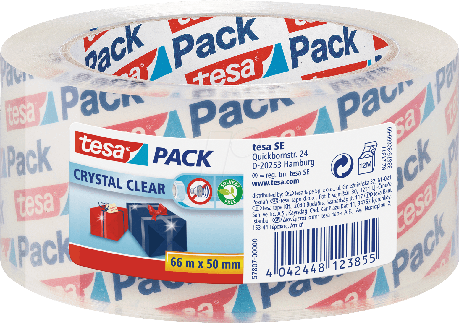 TESA 57807 - tesapack® Paketband, kristall-klar, 66 m x 50 mm