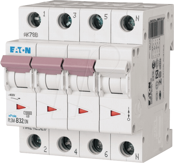 EATON 242546 - Leitungsschutzschalter, Char. C, 32 A, 3 + N