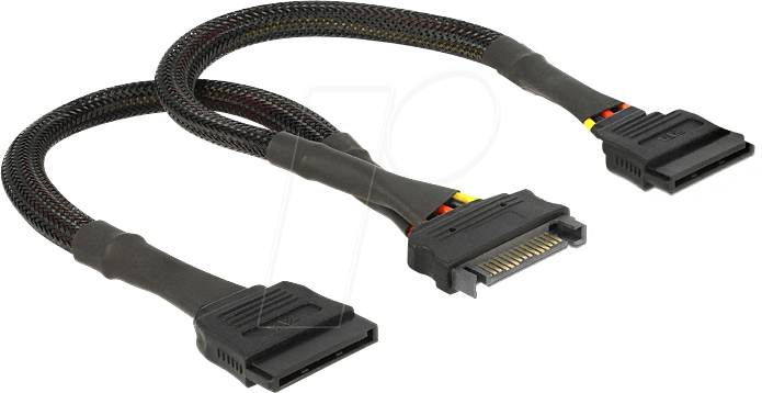 DELOCK 60135 - PowerSATA 15p.Bu.>2x SATA 15p. St.HDD 25cm