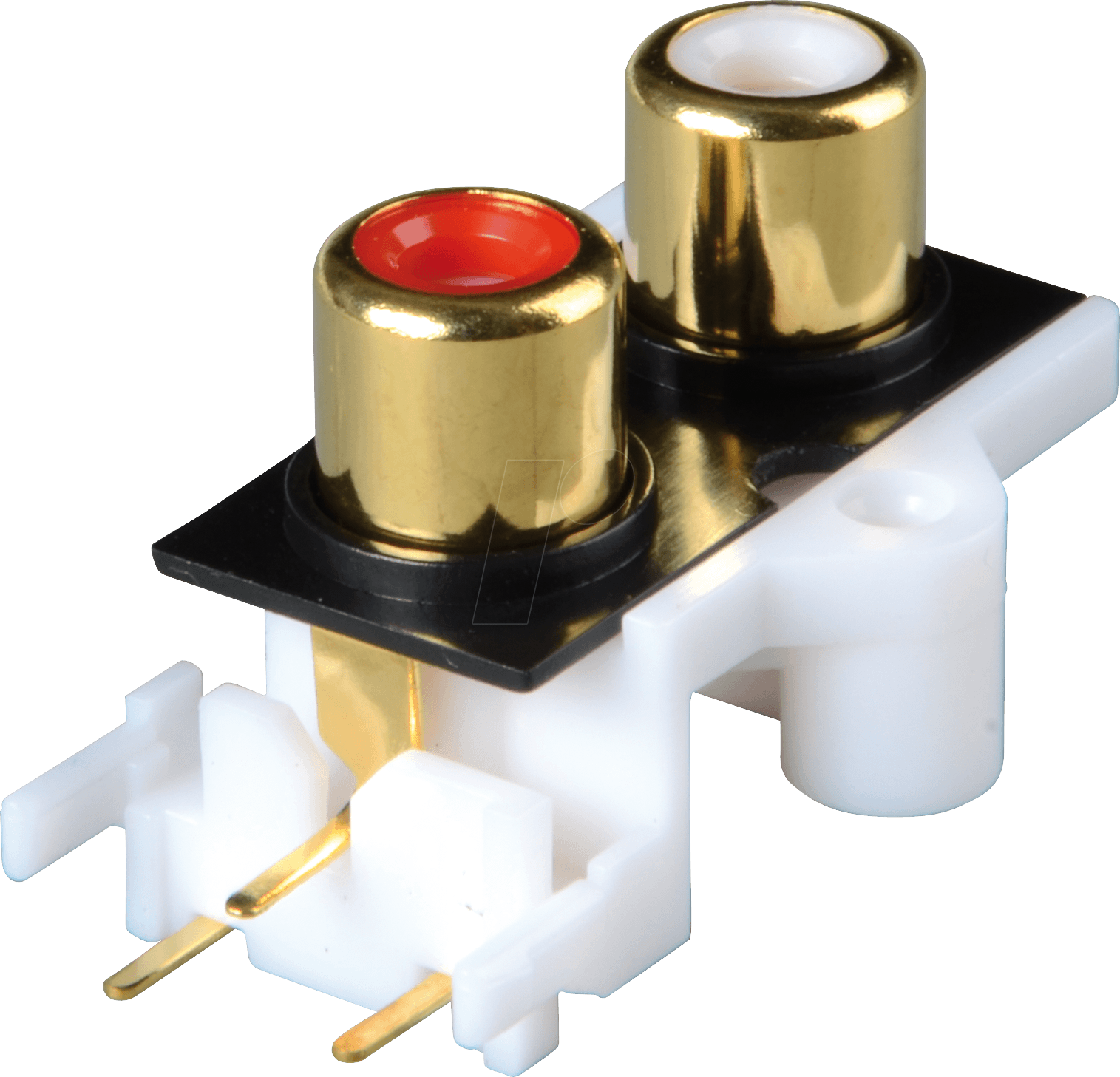 CBP 2 - Cinch-Einbaubuchse, Farbcodierung rot / weiss, vergoldet