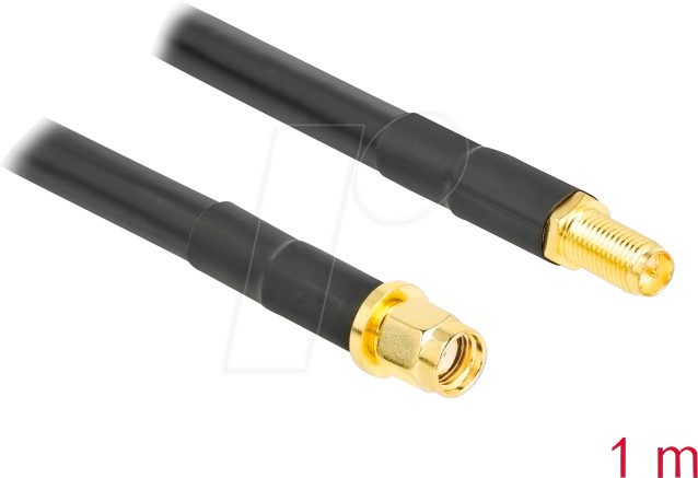 DELOCK 90462 - RP-SMA Stecker zu RP-SMA Buchse LMR/CFD300 1 m