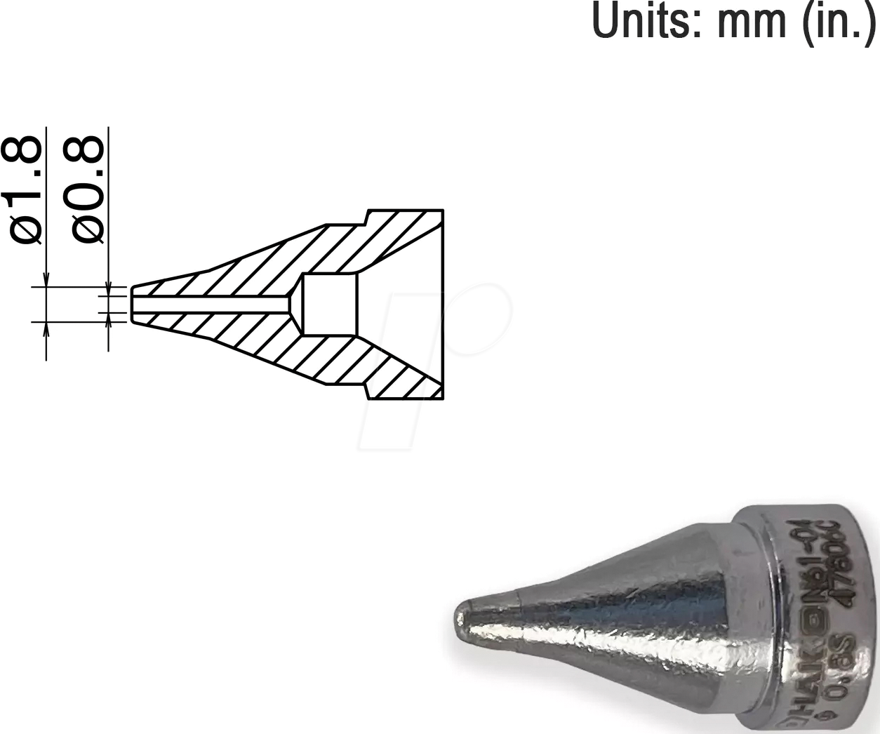 HAK N61-04 - Entlötdüse N61-04, S-Typ, 0,8 mm