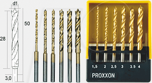 PROXXON 28876 - HSS Spiralbohrersatz mit Zentrierspitze