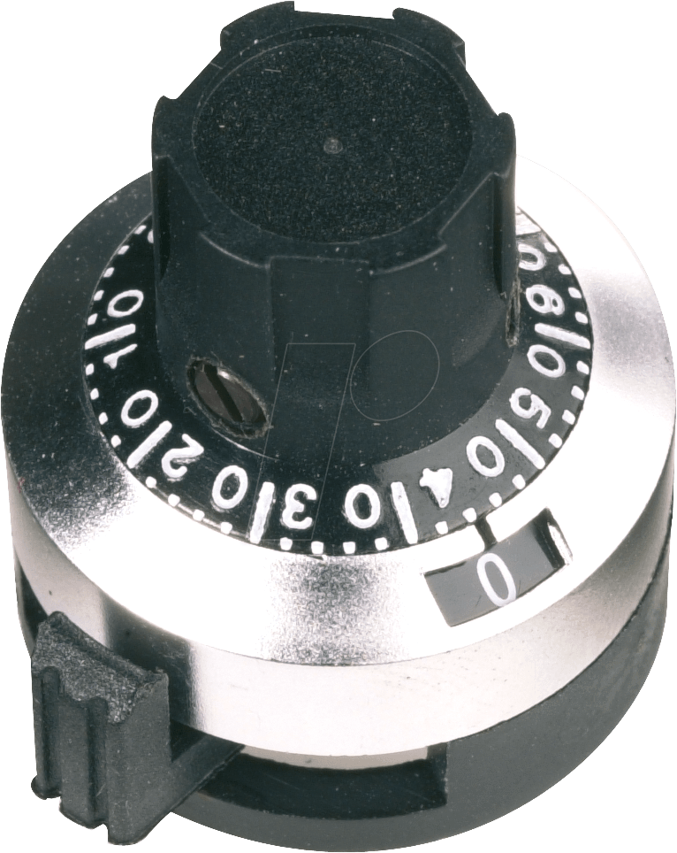 KNOPF 534-11 - Präzisionsdrehknopf für Typ 534 von Vishay, schwarz / silber