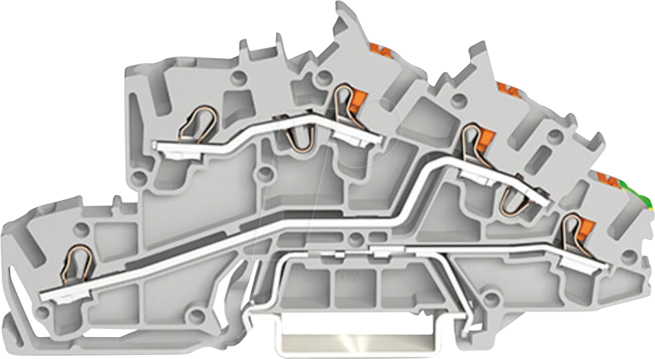 WAGO 2203-7545 - Installationsetagenklemme, 2,5 mm², L/L/PE, grau