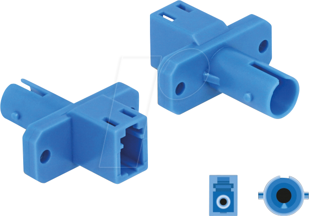 DELOCK 87938 - LWL Hybrid Kupplung LC / ST Simplex, blau
