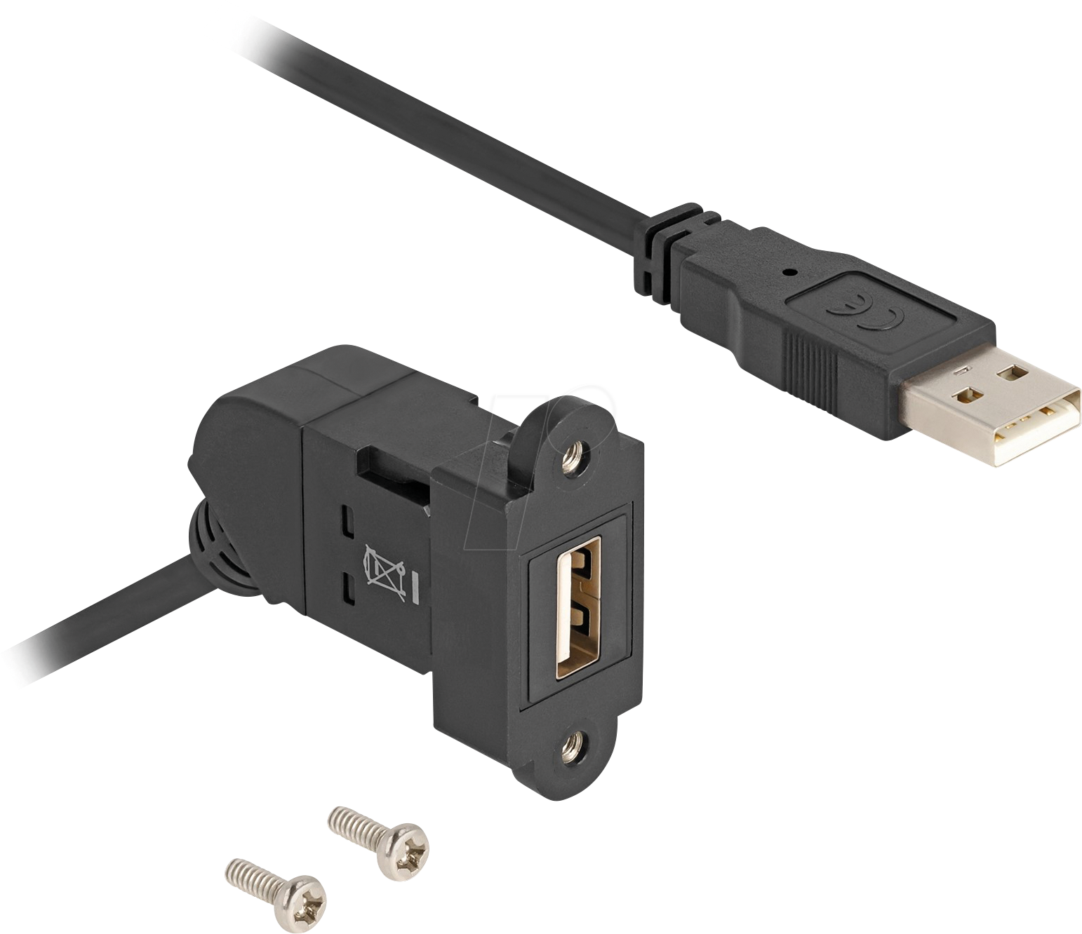 DELOCK 67151 - USB 2.0 Kabel, A Einbaubuchse zu A Stecker, 0,3 m