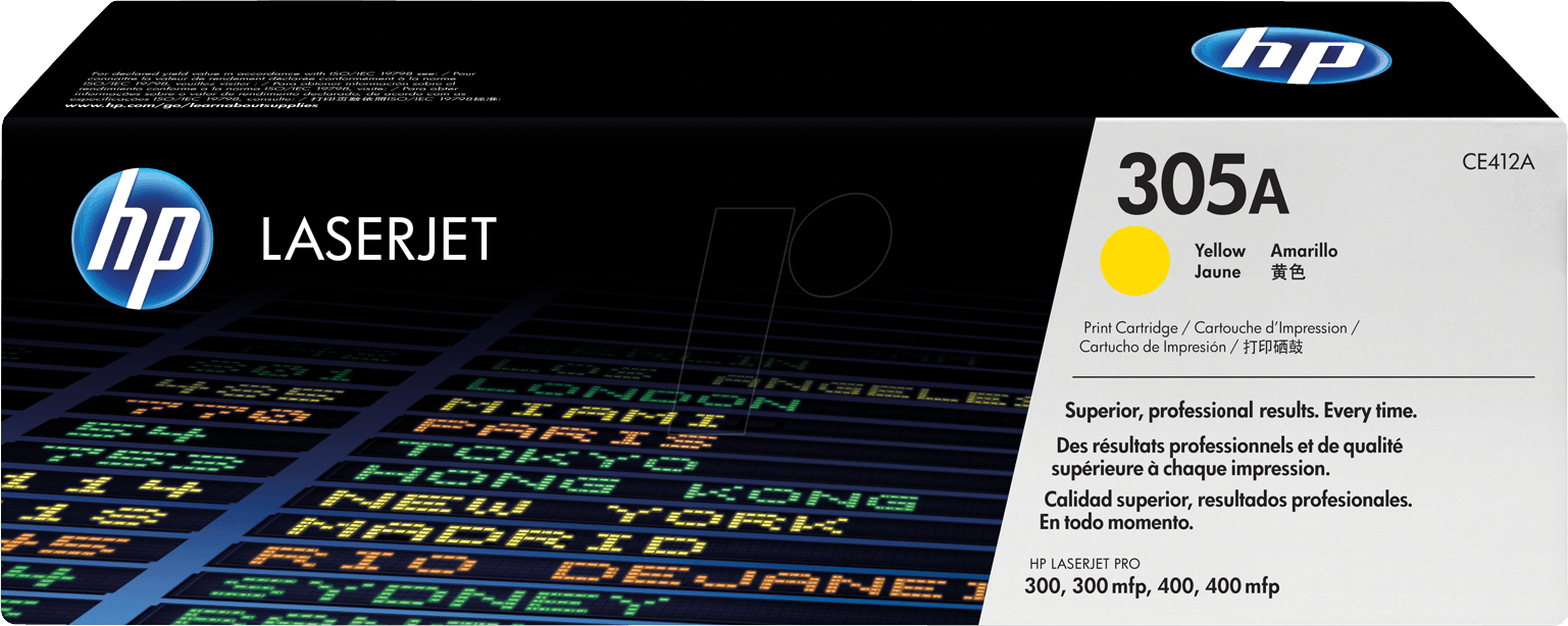 TONER CE412A - HP-Toner, gelb, 305A, original