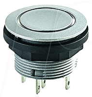 SCTLRBF - Drucktaster - 1 W, silber, LED-Ring blau