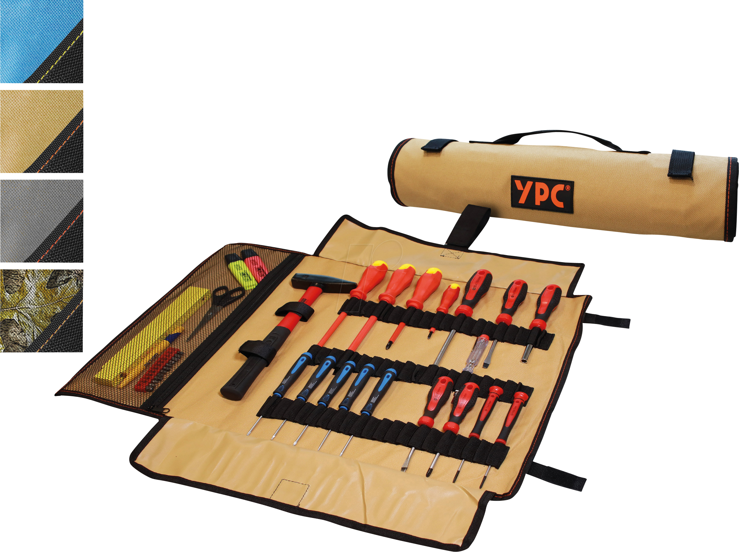 YPC BG00014BKSD - ''VarioRoll XXL'' Werkzeug Rolltasche, Sand-Schwarz, 62x44cm